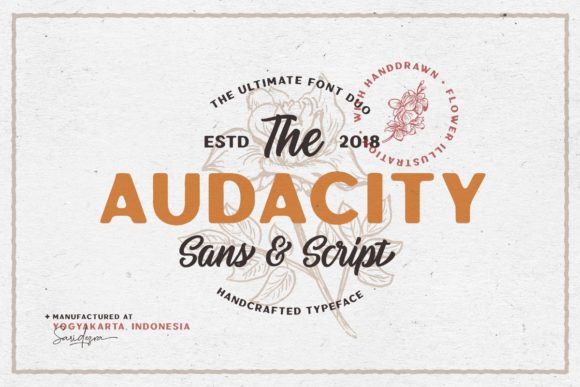 Audacity Duo Font: Bold Sans & Script for Crafters